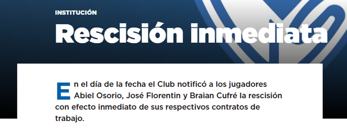 Comunicado de Vélez, en 2024 Comunicado de Vélez, en 2024