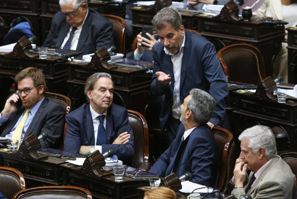 Miguel Pichetto, Florencio Randazzo y Cristian Ritondo.