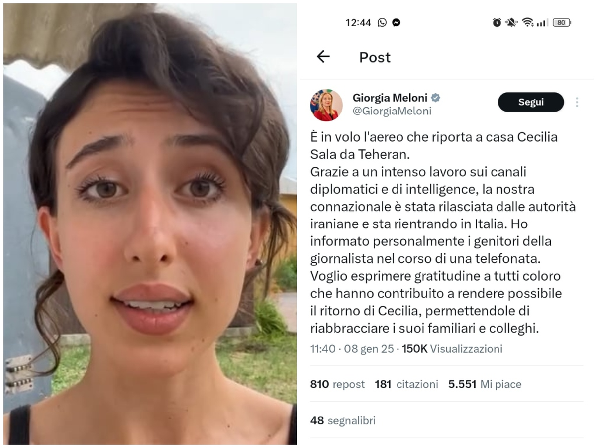 El posteo de Giorgia Meloni en donde confirma la liberación de la periodista italiana por parte de Irán | GENTILEZA IMPERIA POST IT El posteo de Giorgia Meloni en donde confirma la liberación de la periodista italiana por parte de Irán | GENTILEZA IMPERIA POST IT