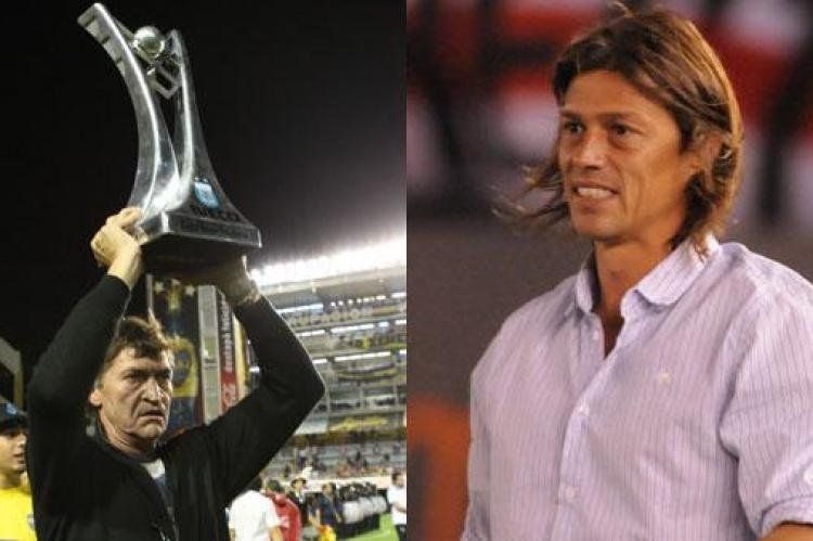 Julio Falcioni (Boca Juniors) y Matías Almeyda (River Plate): 2 realidades diferentes.