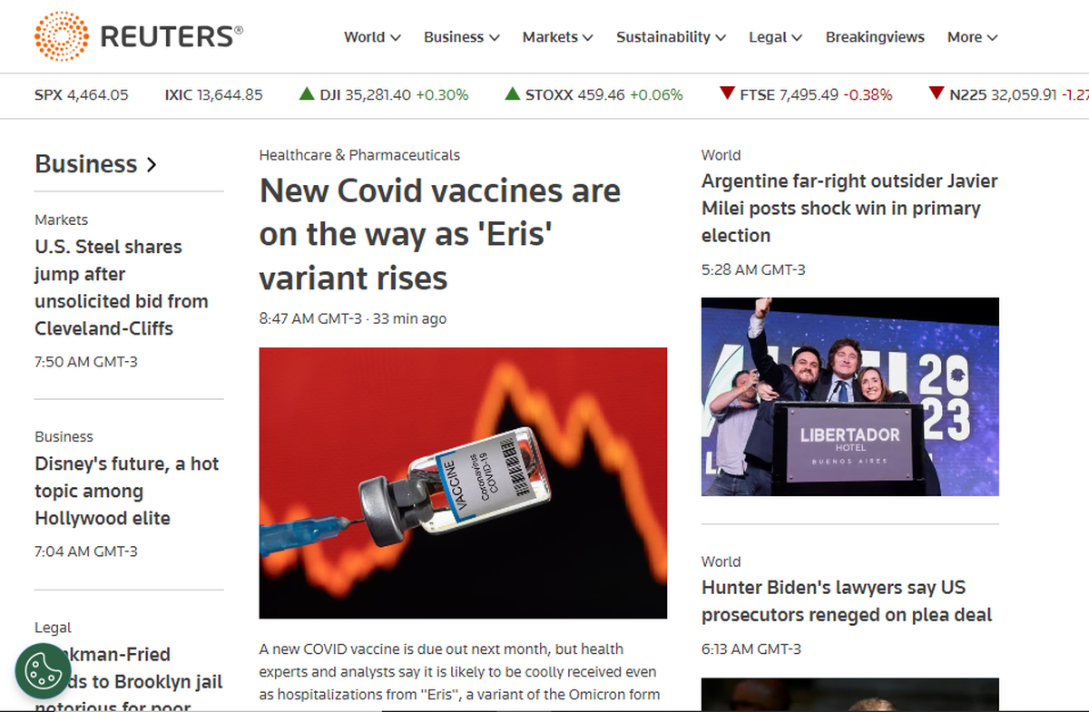 Javier Milei en Reuters. Javier Milei en Reuters.