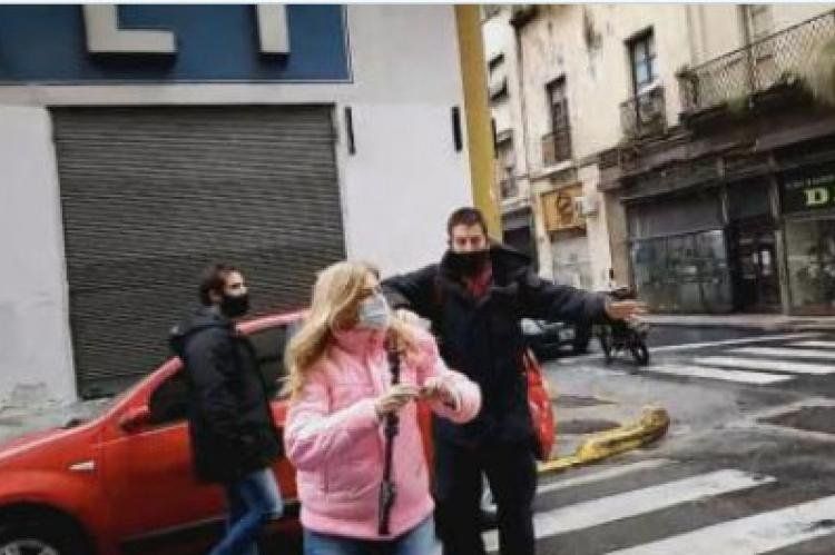 Mercedes Ninci tras ser agredida por unos manifestantes (Foto: TN).