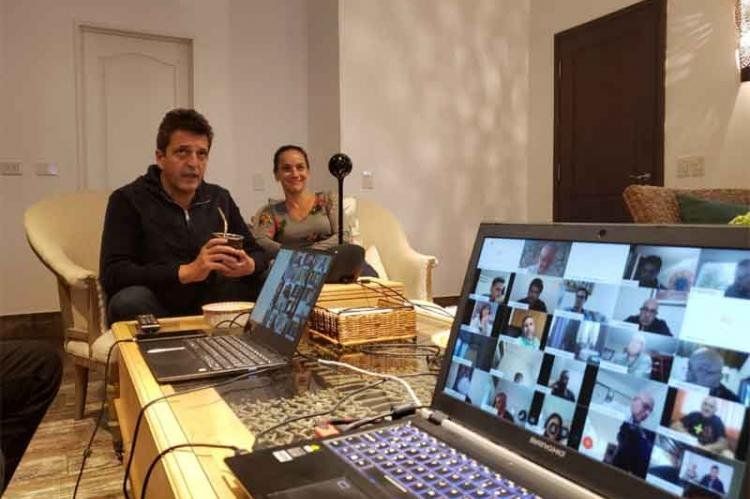 Sergio Massa en videoconferencia con el Frente Renovador.