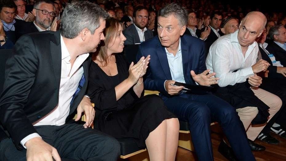(De izq. a der.): Marcos Peña, María Eugenia Vidal, Mauricio Macri y Horacio Rodríguez Larreta.