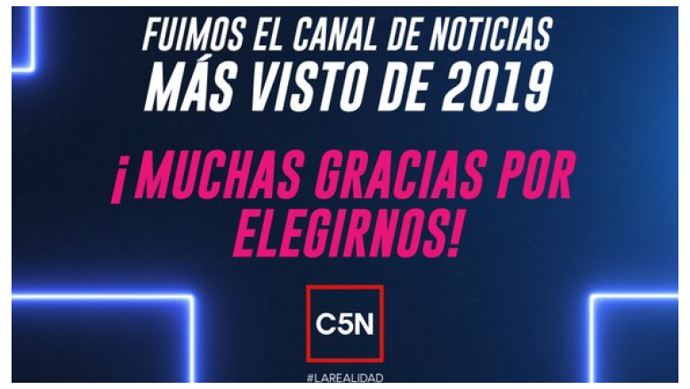 Ibope difundió el balance 2019: Descorchan en C5N