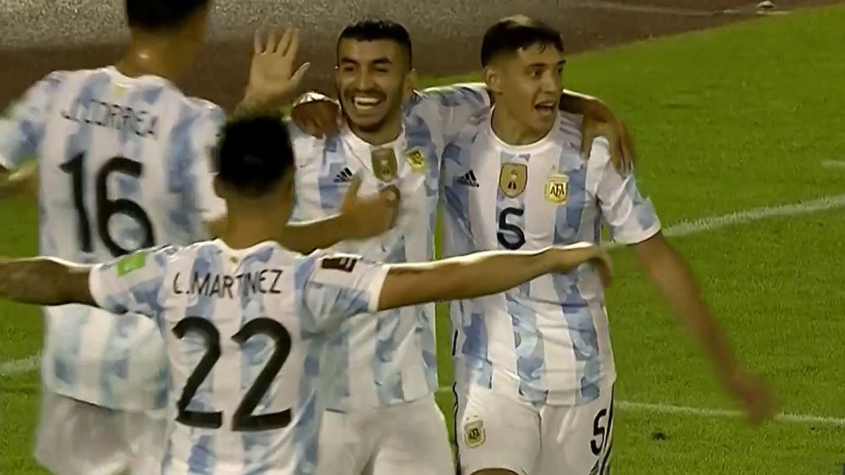 Argentina goleó;  a Venezuela 1-3 por las Eliminatorias Sudamericanas para la Copa Mundial de Fútbol Qatar 2022. (Foto: Noticias Argentinas / CAPTURA DE VIDEO)
