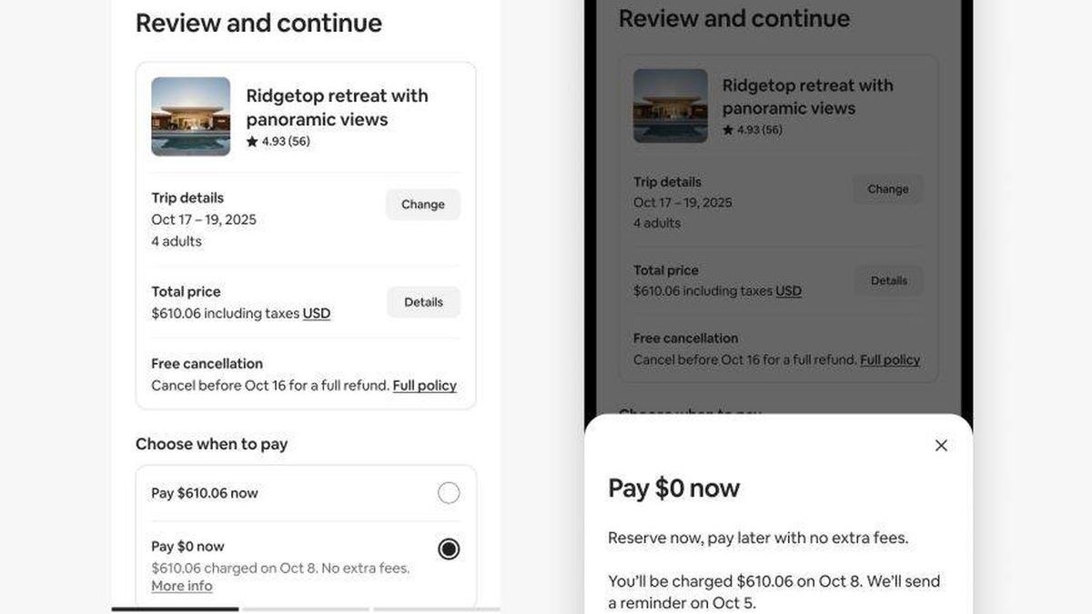 La empresa Airbnb lanzó una promoción llamada “Reservá ahora y pagá después” para huéspedes de Argentina sin tener que abonar ningún dólar. La empresa Airbnb lanzó una promoción llamada “Reservá ahora y pagá después” para huéspedes de Argentina sin tener que abonar ningún dólar.