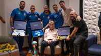 Edgardo Bauza y el plantel de Rosario Central Edgardo Bauza y el plantel de Rosario Central