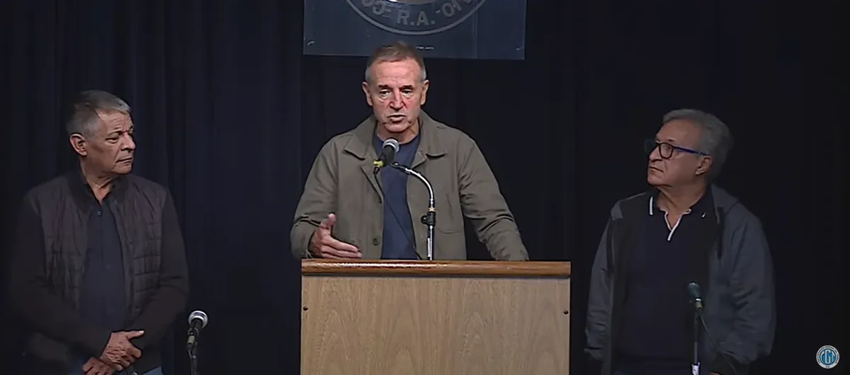 Jorge Solá, uno de los secretarios generales que explicó los argumentos de la movilización, sin paro de la CGT. Jorge Solá, uno de los secretarios generales que explicó los argumentos de la movilización, sin paro de la CGT.