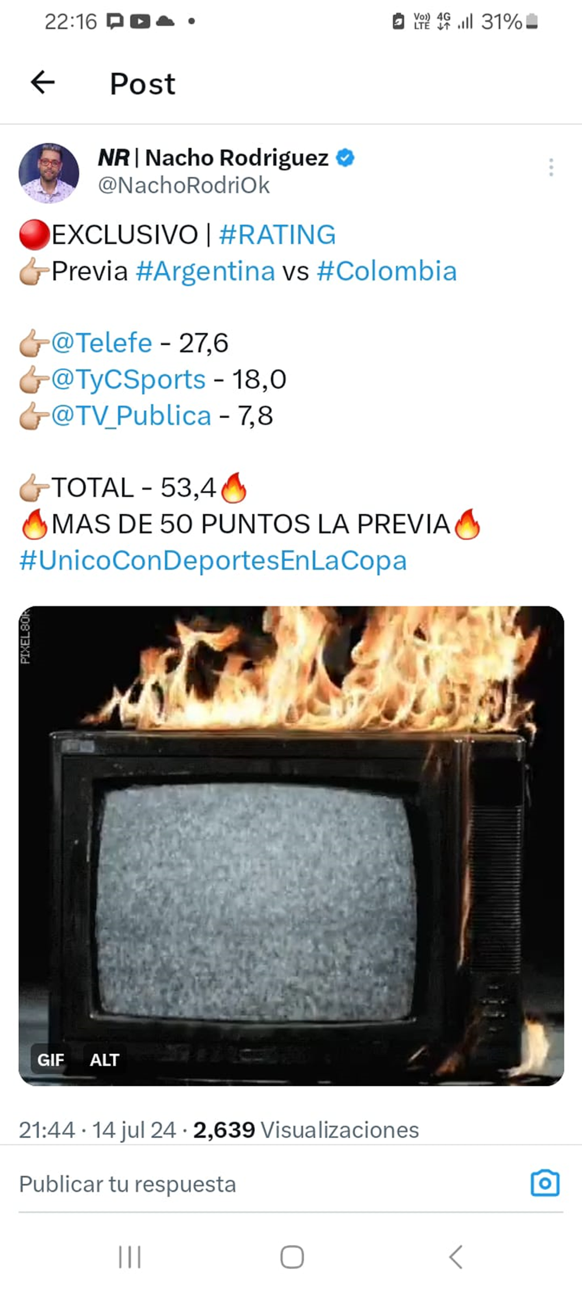 Argentina y Colombia: explota el rating Argentina y Colombia: explota el rating