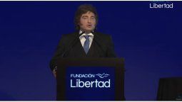 Javier Milei, principal orador de la cena de la Fundación Libertad.