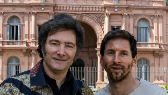 Javier Milei y Lionel Messi