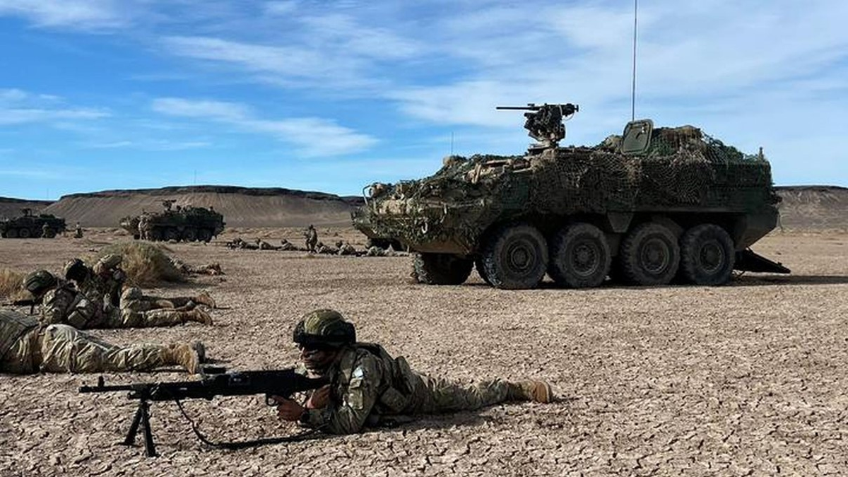 Los 8x8 Stryker en su primera actuación en el sur. Los 8x8 Stryker en su primera actuación en el sur.