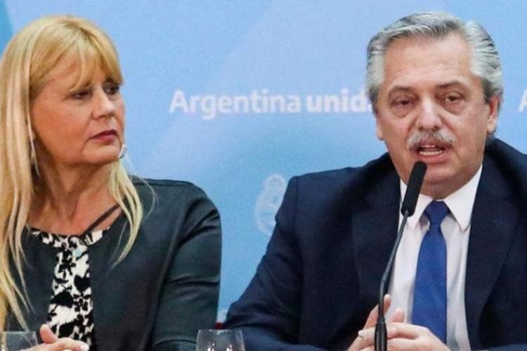 Marcela Losardo con Alberto Fernández