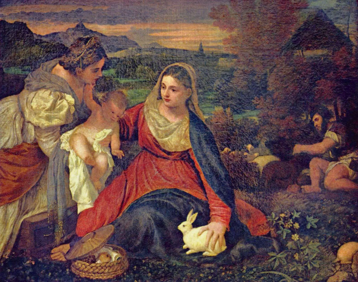 ‘Virgen del Conejo’, Tiziano (1530 – Museo del Louvre). ‘Virgen del Conejo’, Tiziano (1530 – Museo del Louvre).
