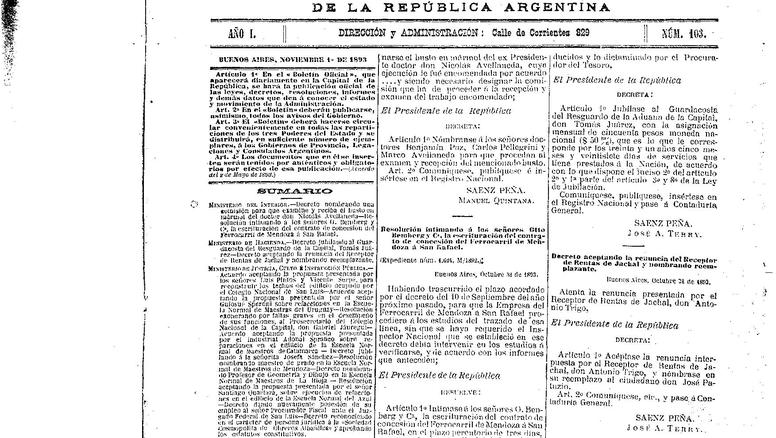 Boletín Oficial nació en 1893, se podría abrir una