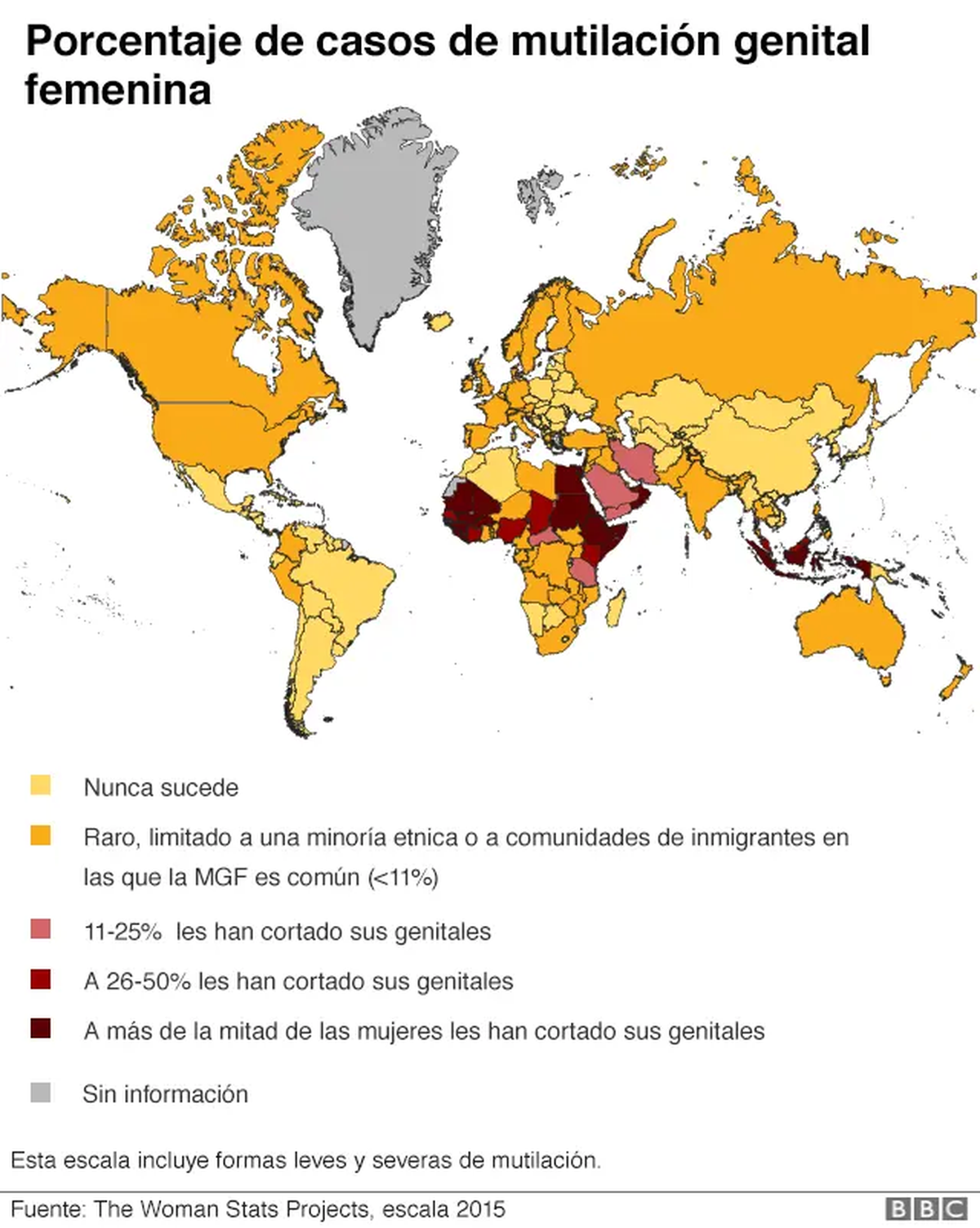La mutilación genital femenina se practica mayormente en África, Medio Oriente y Asia, aunque también se la detectó en comunidades de Latinoamérica, Europa, Norteamérica y Oceanía. En Argentina, particularmente, no se tienen registros, pero no significa que el país no esté libre de esta práctica atroz. La mutilación genital femenina se practica mayormente en África, Medio Oriente y Asia, aunque también se la detectó en comunidades de Latinoamérica, Europa, Norteamérica y Oceanía. En Argentina, particularmente, no se tienen registros, pero no significa que el país no esté libre de esta práctica atroz.