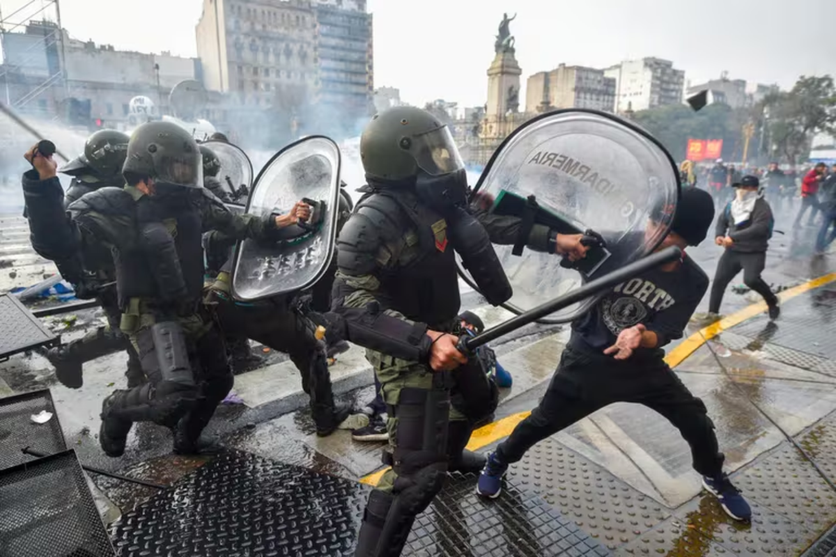 Represión frente al Congreso Nacional