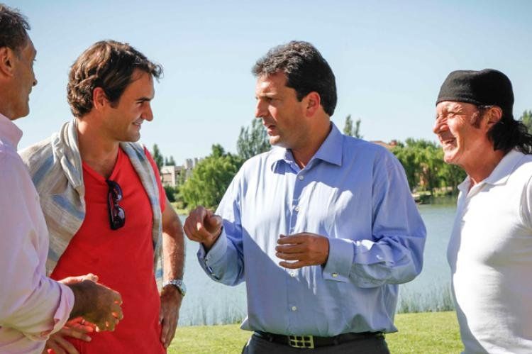 José Luis Clerc, Roger Federer, Sergio Massa y Guillermo Vilas.