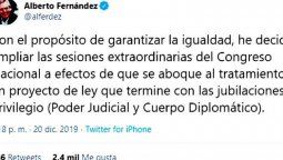 altText(Ante el escándalo, Alberto F. amplió extraordinarias para eliminar jubilaciones de privilegio)}