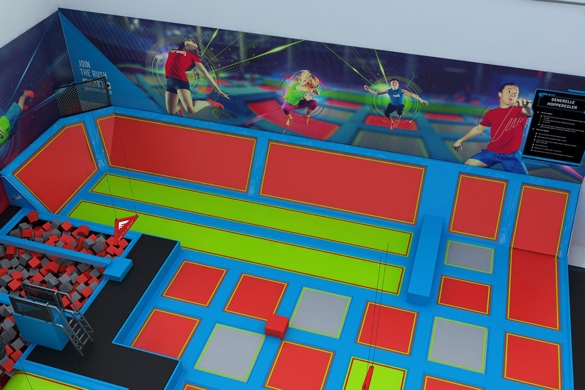 En rush hay juegos de cama elásticas para todas las edades.