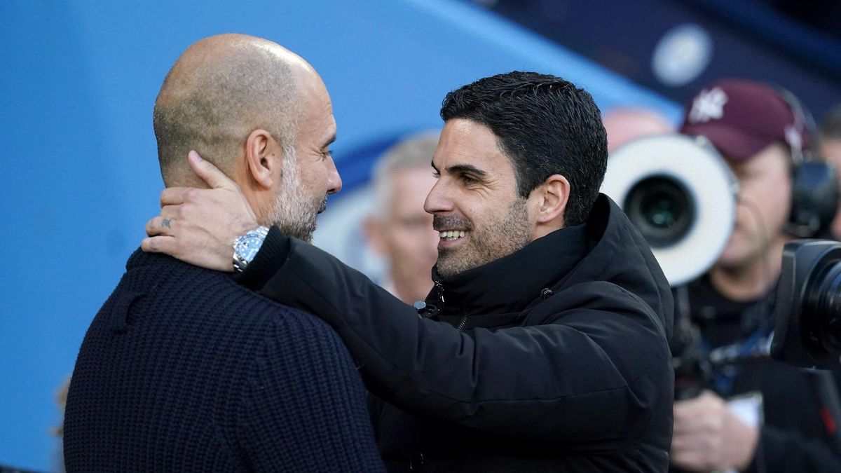 Guardiola y Arteta, entrenadores de Manchester City y Arsenal, ambos en el ranking.