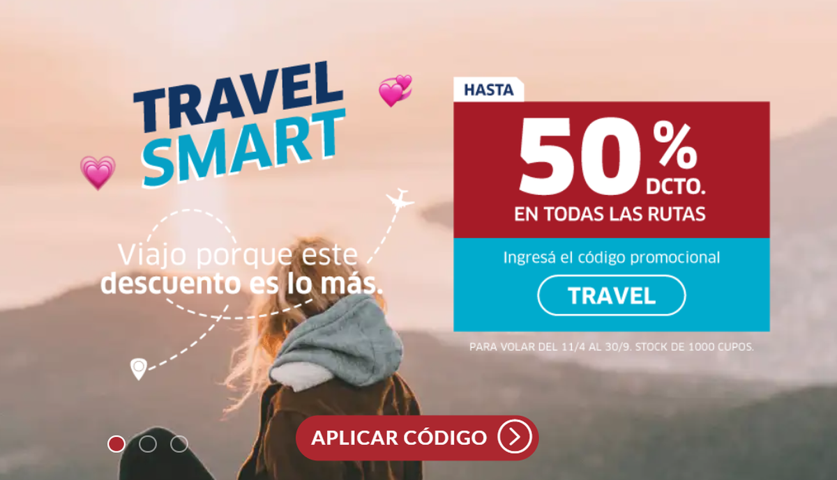 JetSmart ofrece pasajes al 50%.