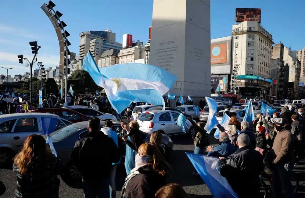 Una de las imágenes de la concentración en el obelisco. Foto: La Nación/Gentileza.