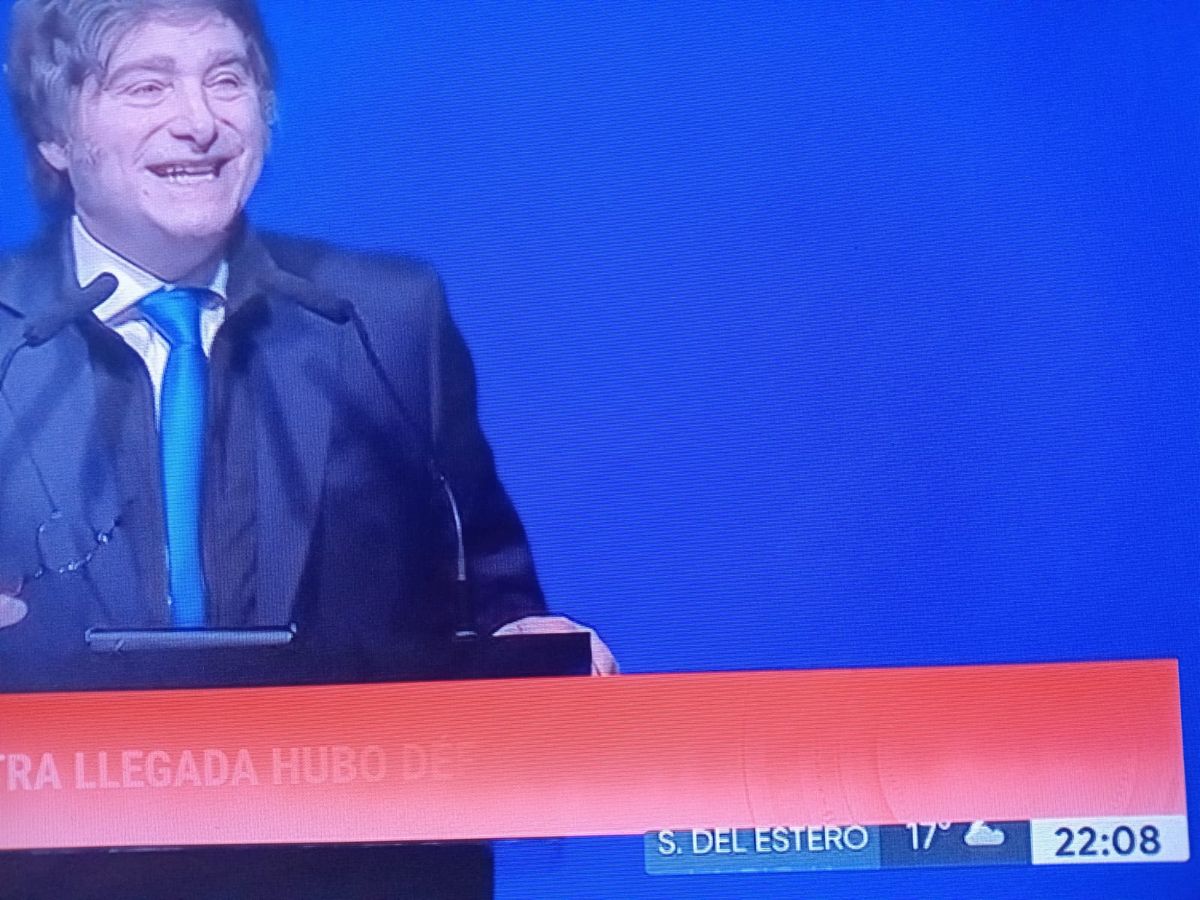 A las 22.08 horas, solamente la TV Pública emitía el discurso de Milei, con muy bajo rating
