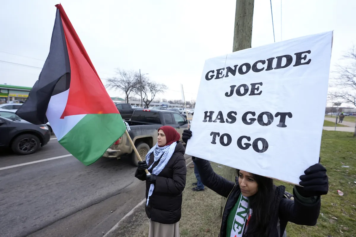 Los votantes demócratas árabes lanzaron una advertencia en las primarias partidarios de Michigan en febrero al negarse a votar a favor de Joe Biden. Los votantes demócratas árabes lanzaron una advertencia en las primarias partidarios de Michigan en febrero al negarse a votar a favor de Joe Biden.