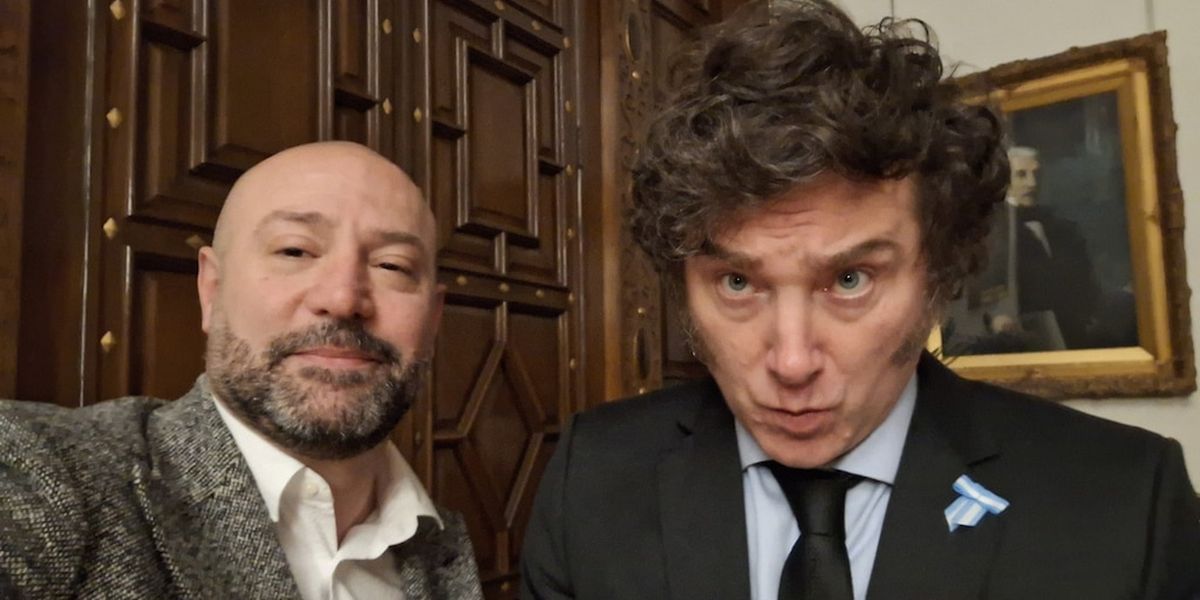 Diego Spagnuolo, ex titular de ANDIS, con Javier Milei.
