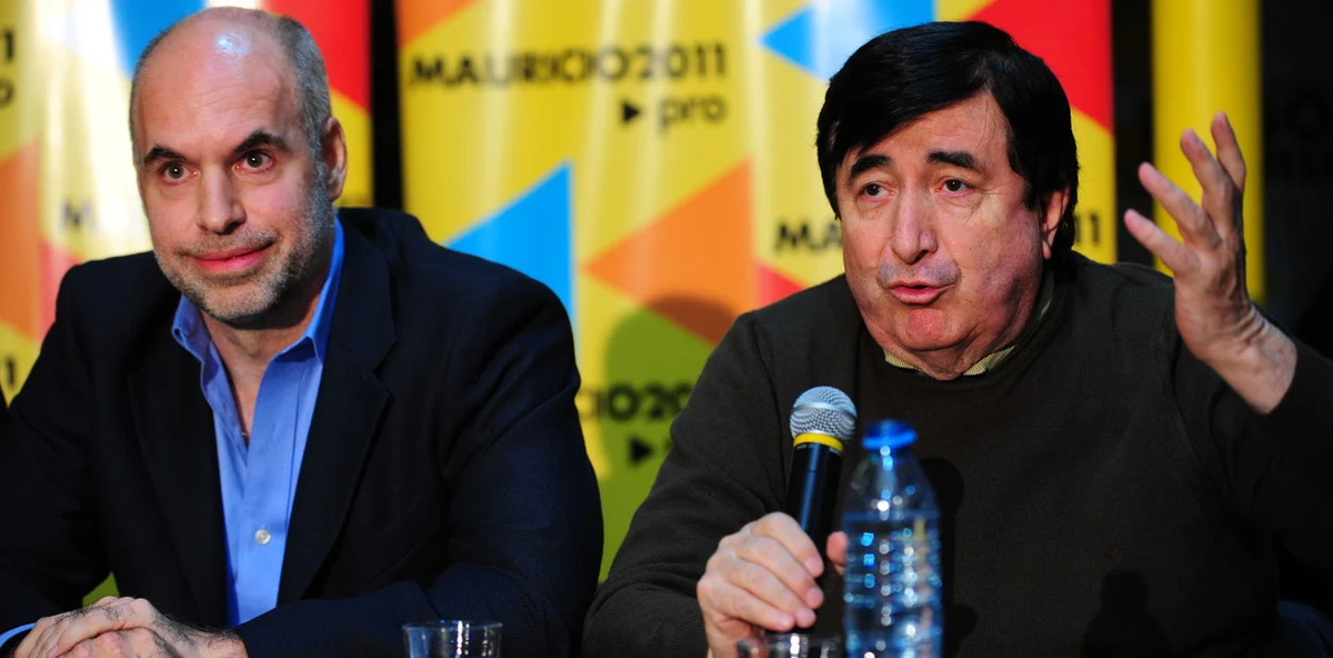 Horacio Rodríguez Larreta y Jaime Durán Barba durante la campaña de reelección de Mauricio Macri como Jefe de Gobierno.