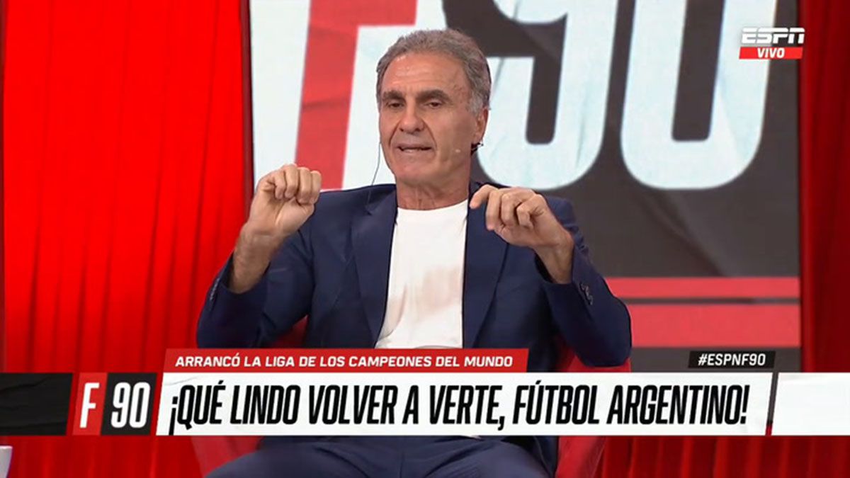 Oscar Ruggeri parece que,ahora, cambió de opinión acerca de la actuación de Javier Mascherano en laSub20 y lo defendió “no se puede ir así”. (Foto: Twitter/ESPN)