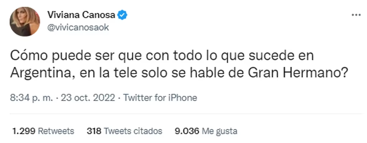 El tuit de Canosa.
