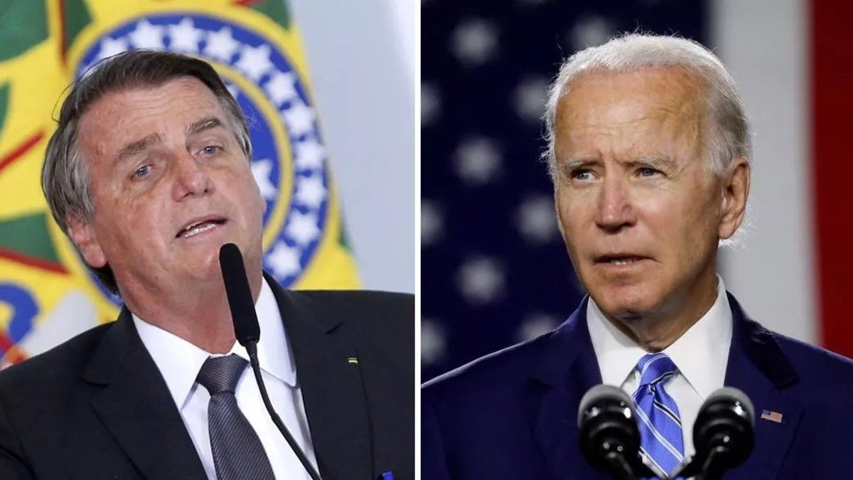 El presidente brasilero, Jair Bolsonaro, y su homólogo estadounidense, Joe Biden.&nbsp;