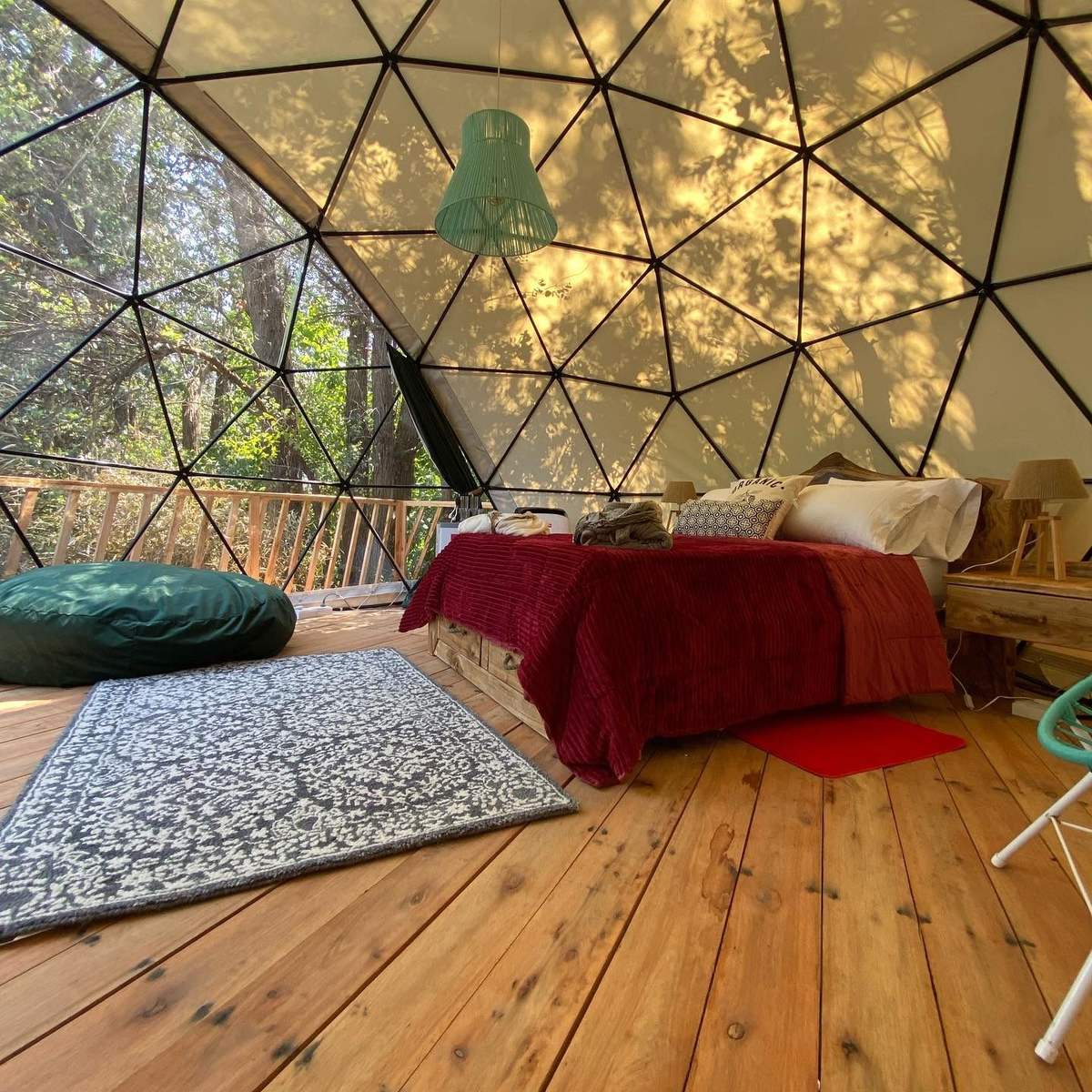 Imperdible vista desde uno de los domos del glamping.