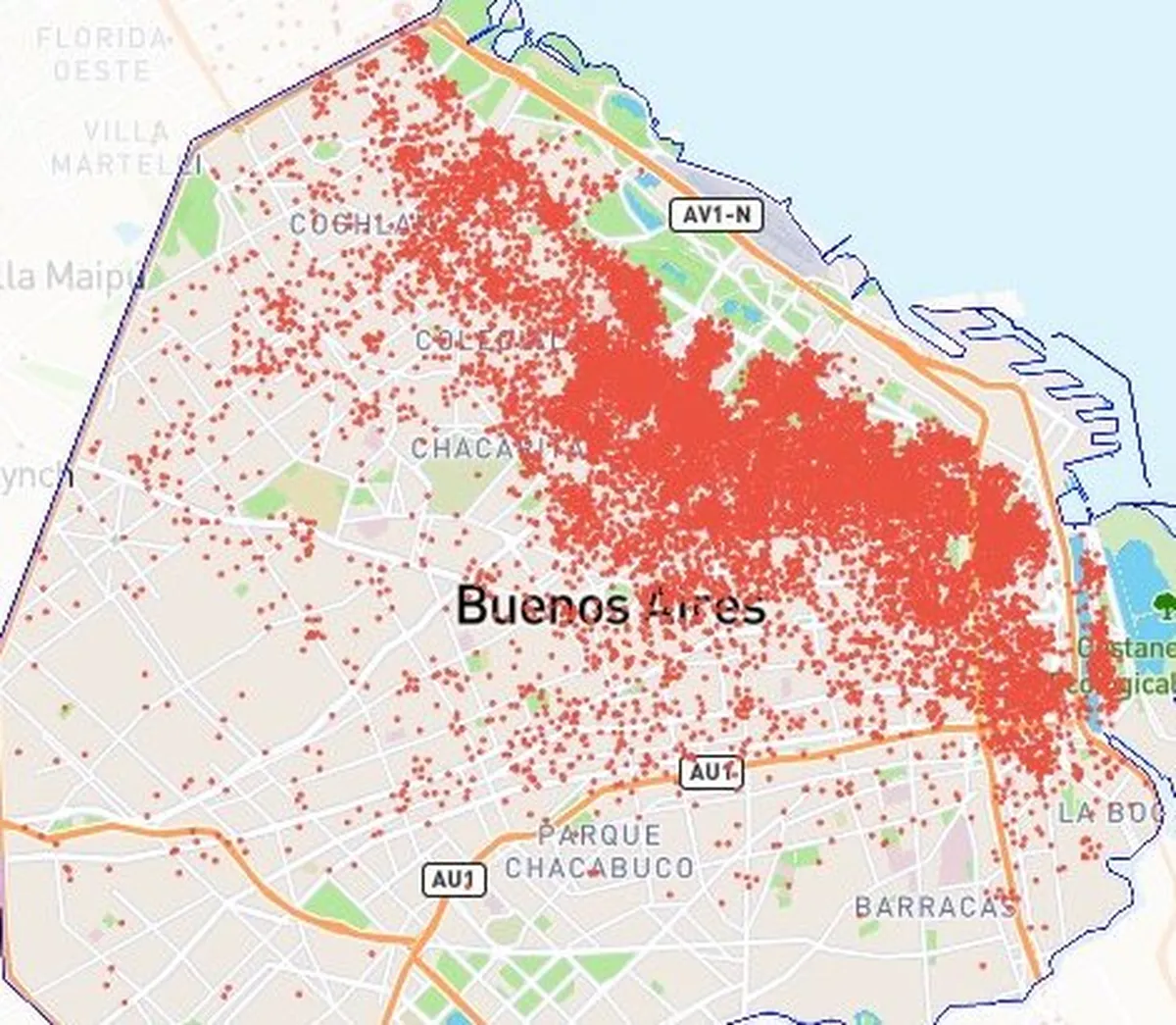 Viviendas destinadas a los alquileres por Airbnb en Buenos Aires.