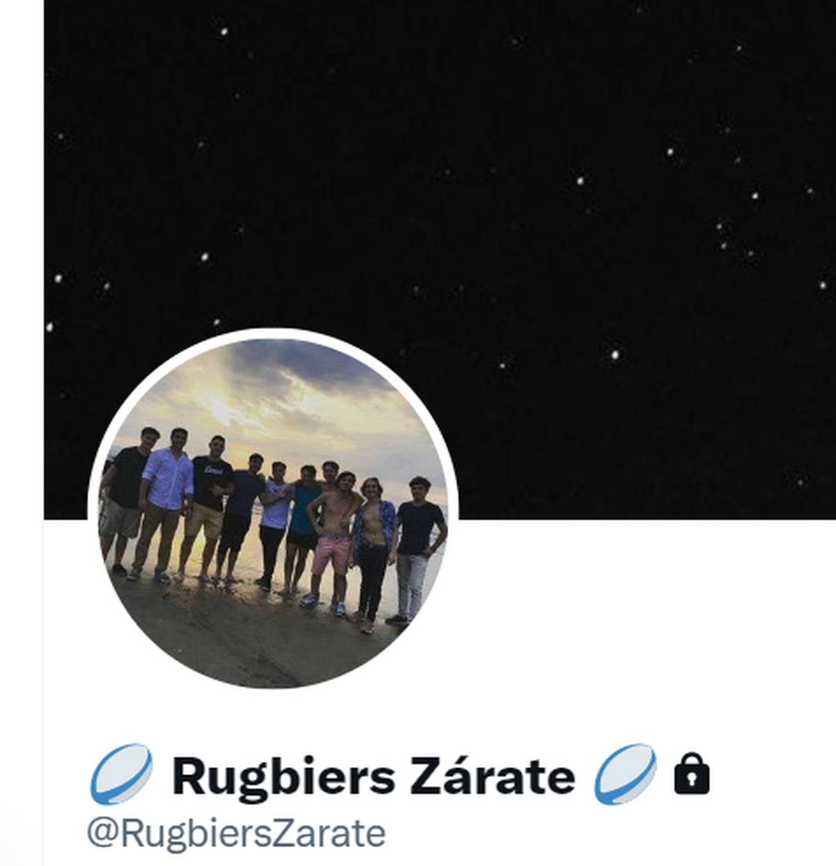 La cuenta Rugbiers Zarate, que ya no existe en Twitter.