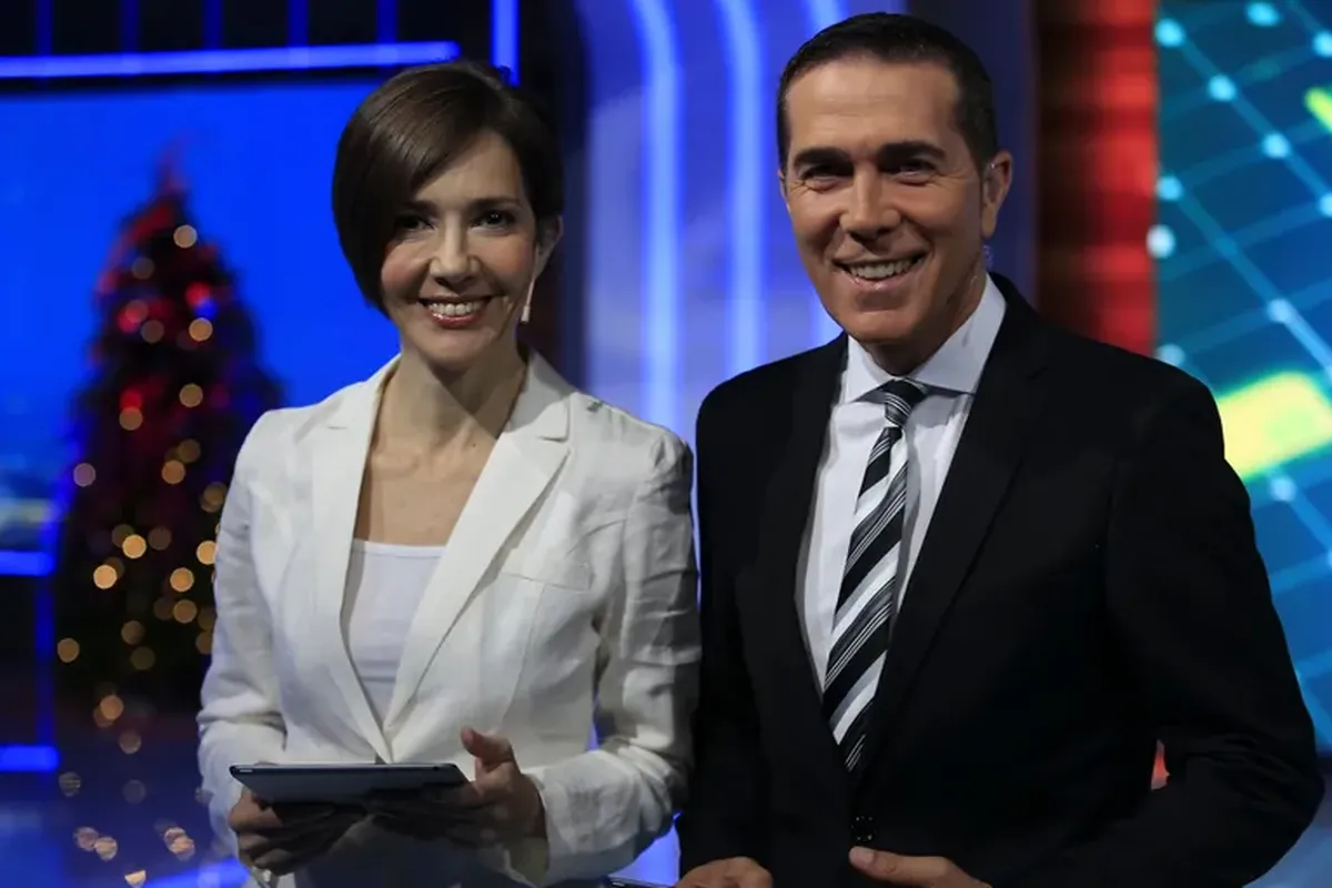La dupla de Telefe Noticias, Cristina Pérez y Rodolfo Barili.