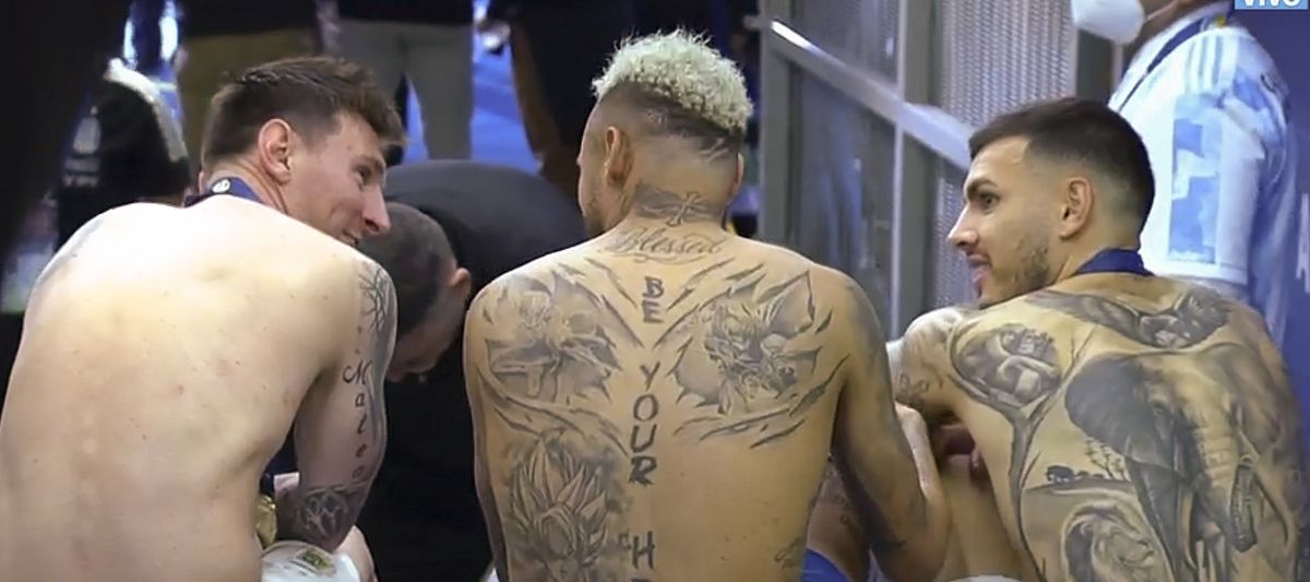 Los 3 amigos, tras el partido en el Maracaná Los 3 amigos, tras el partido en el Maracaná