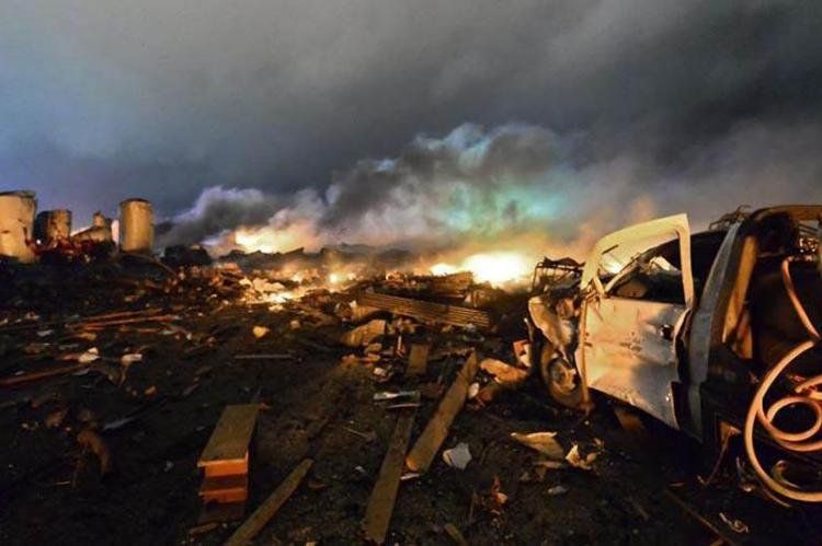 Escenario apocalíptico en West, a 30 km de Waco