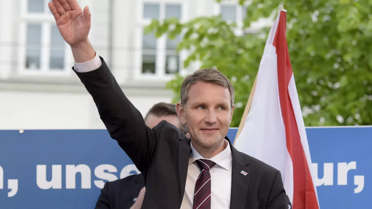Björn Höcke, el líder de AfD, utilizó símbolos nazis. Björn Höcke, el líder de AfD, utilizó símbolos nazis. 