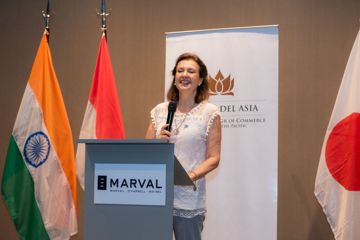 Diana Mondino en la cámara que reúne empresas asiáticas Diana Mondino en la cámara que reúne empresas asiáticas