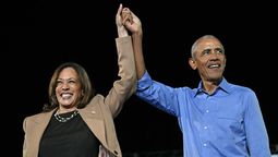 Priemera aparición conjunta de Kamala Harris y Barack Obama.