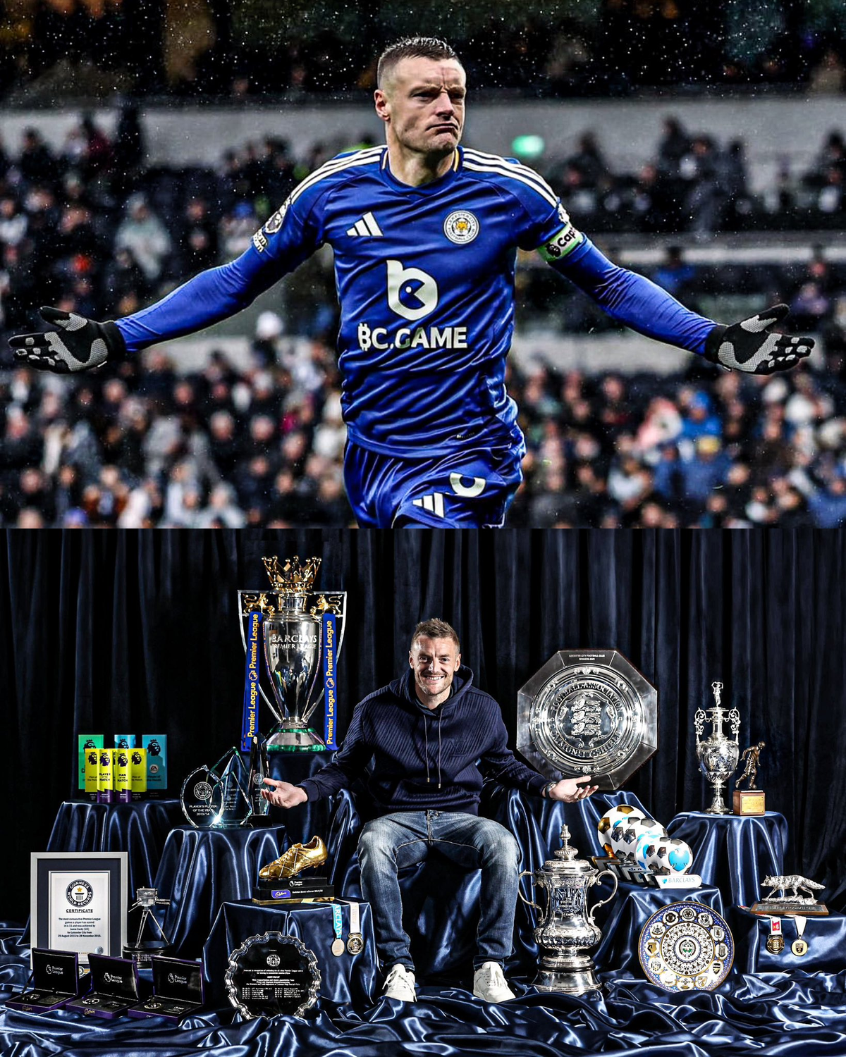 Jamie Vardy y su historia con el Leicester City. Jamie Vardy y su historia con el Leicester City.