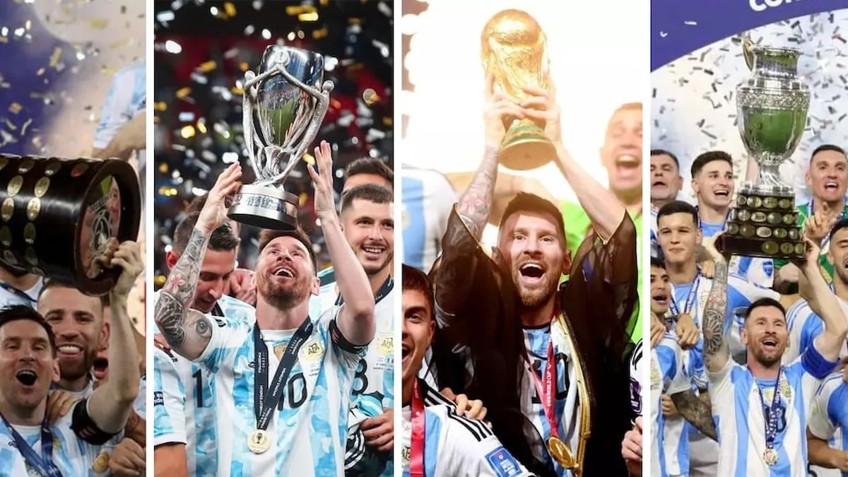 Poker de alegrías para la Selección Argentina: Copa América 2021, Finalissima 2022, Copa del Mundo 2022 y Copa América 2024. (Foto: Gentileza Los Andes). Poker de alegrías para la Selección Argentina: Copa América 2021, Finalissima 2022, Copa del Mundo 2022 y Copa América 2024. (Foto: Gentileza Los Andes).