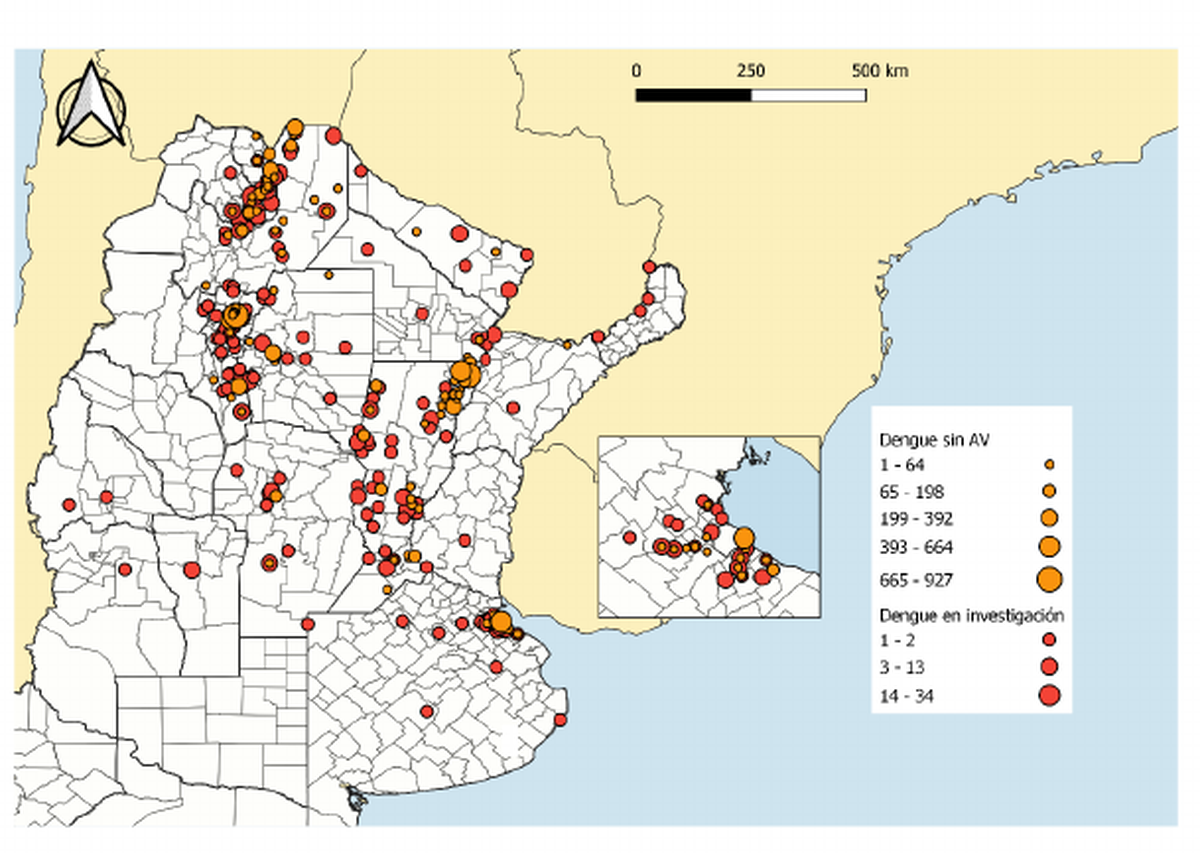 Casos de dengue según antecedente de viaje por localidad de residencia, y notificaciones de arbovirosis por departamento de residencia. Argentina. SE 31 2022 a SE 11 2023.