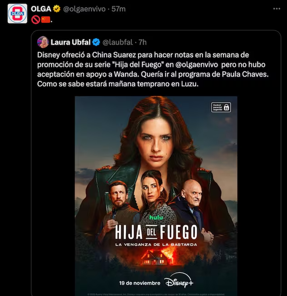 Un tuit en broma de Olga sobre la China generó enojo y Migue Granados debió aclarar. La actriz lo llamó directamente y ambos bajaron el tono del conflicto. Un tuit en broma de Olga sobre la China generó enojo y Migue Granados debió aclarar. La actriz lo llamó directamente y ambos bajaron el tono del conflicto.
