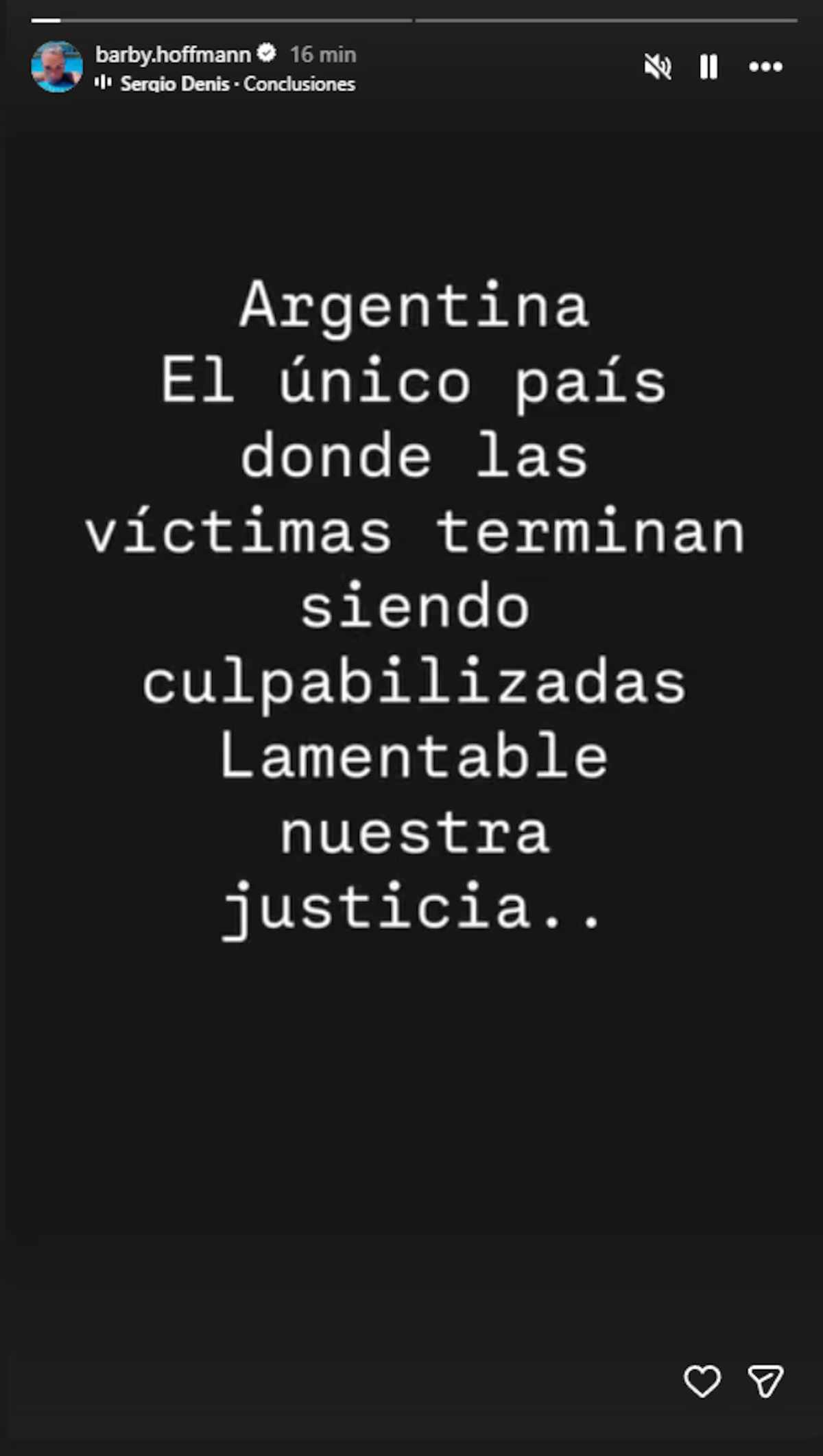 Historia de Instagram de B&aacute;rbara Hoffmann.