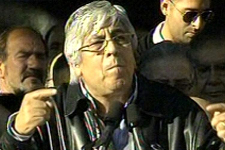 Moyano en el acto en Plaza de Mayo (Foto: Captura de TV)
